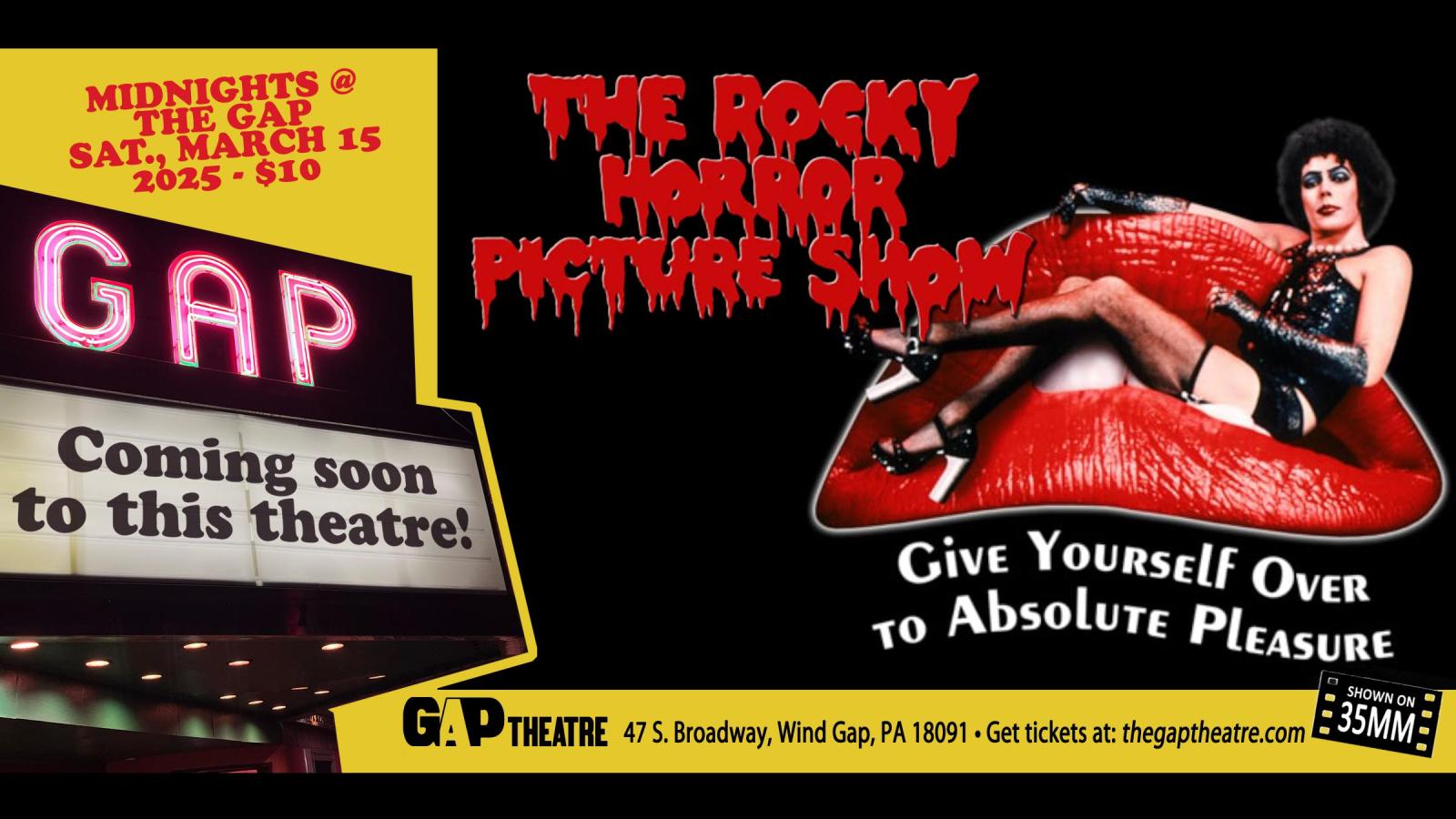 MIDNIGHTS @ THE GAP: THE ROCKY HORROR PICTURE SHOW (1975) in 35mm