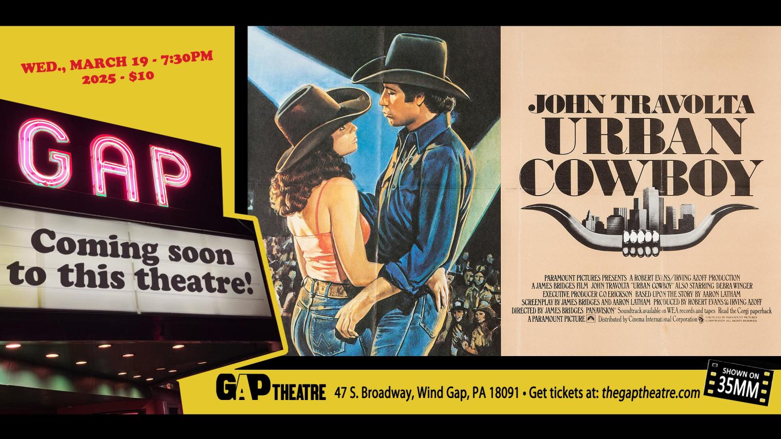 JOHN TRAVOLTA is the URBAN COWBOY (1980) in 35mm