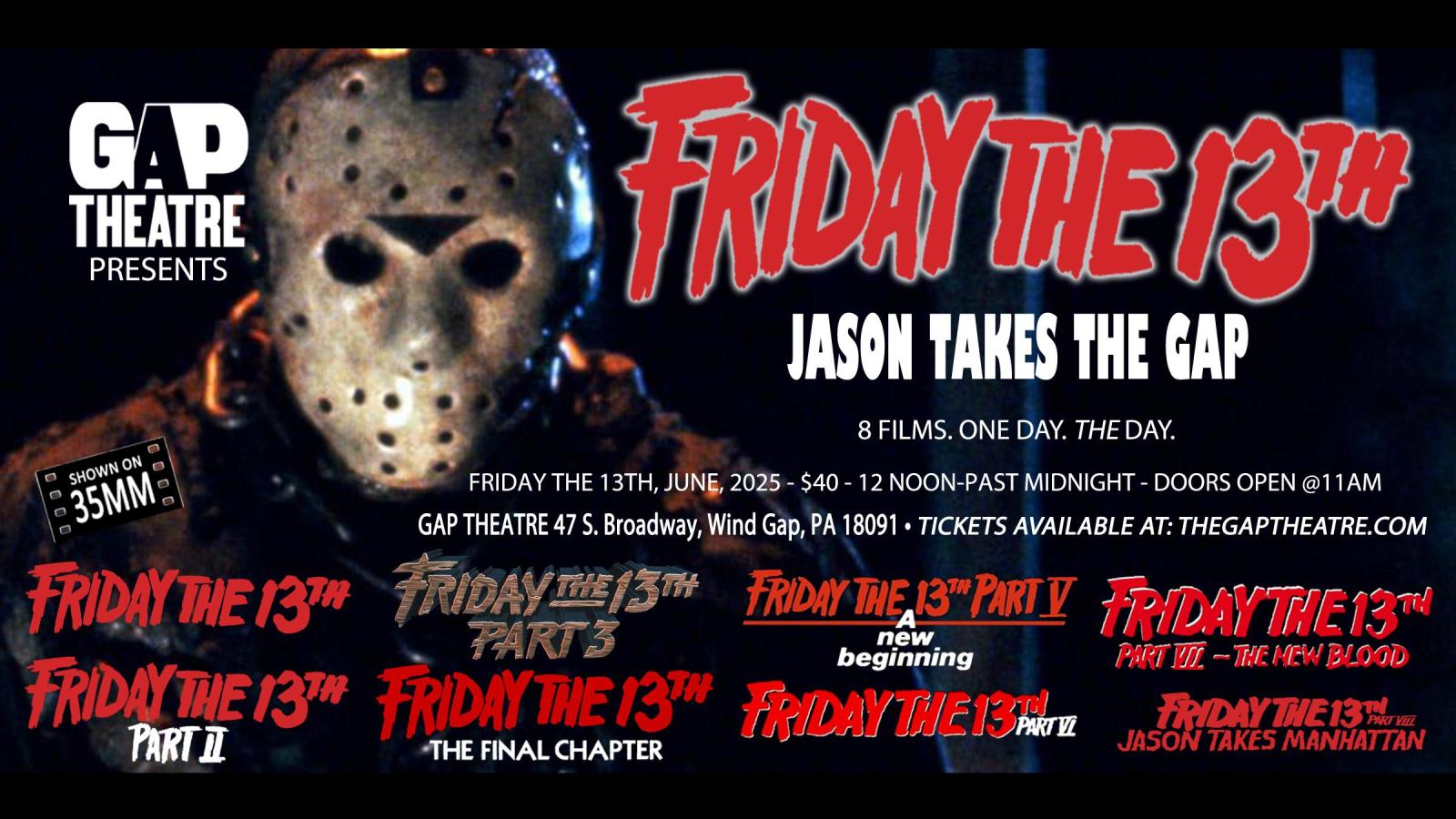 FRIDAY THE 13TH: JASON TAKES THE GAP - The Ultimate Friday the 13th Marathon!