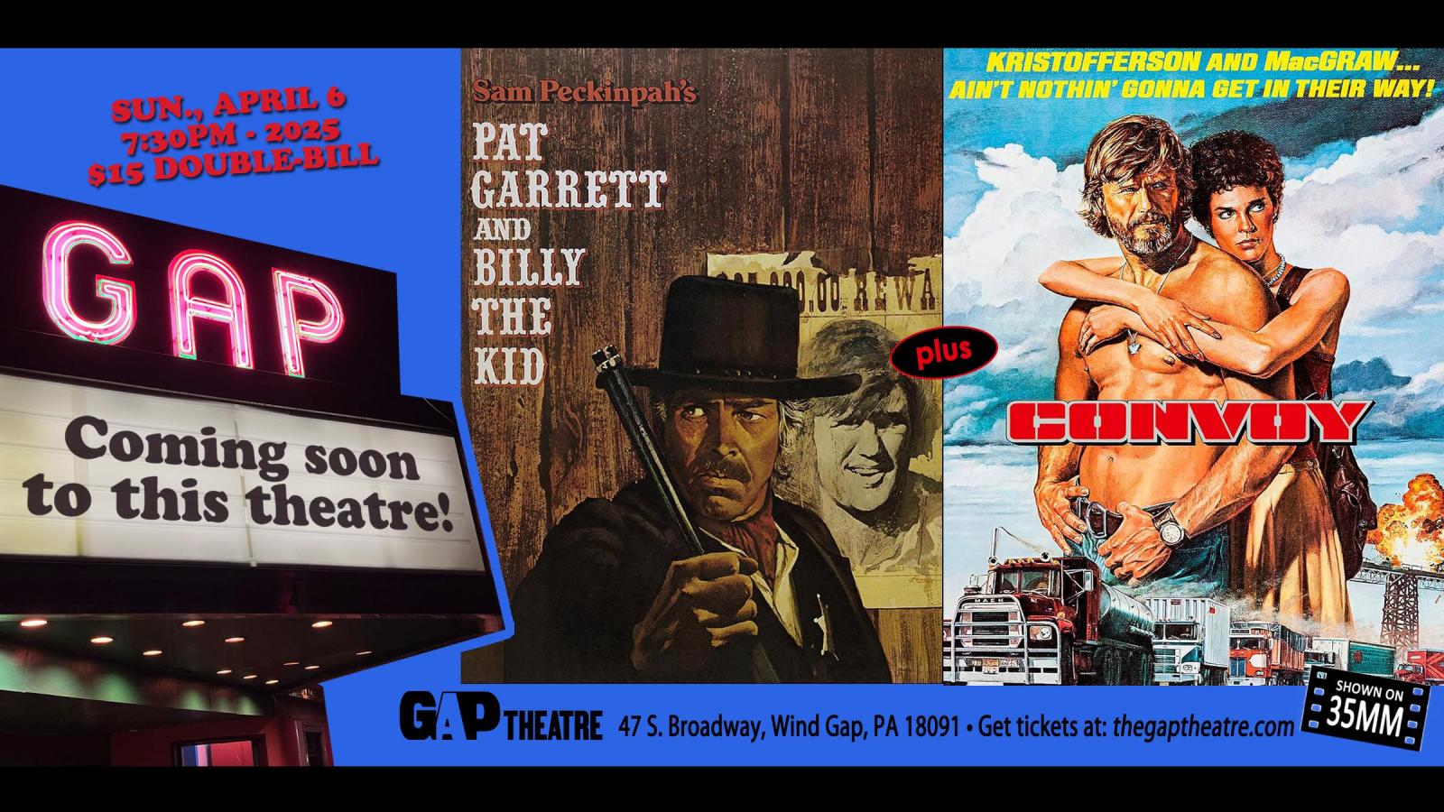 SAM PECKINPAH: PAT GARRETT AND BILLY THE KID (1973) & CONVOY (1978) double-bill in 35mm