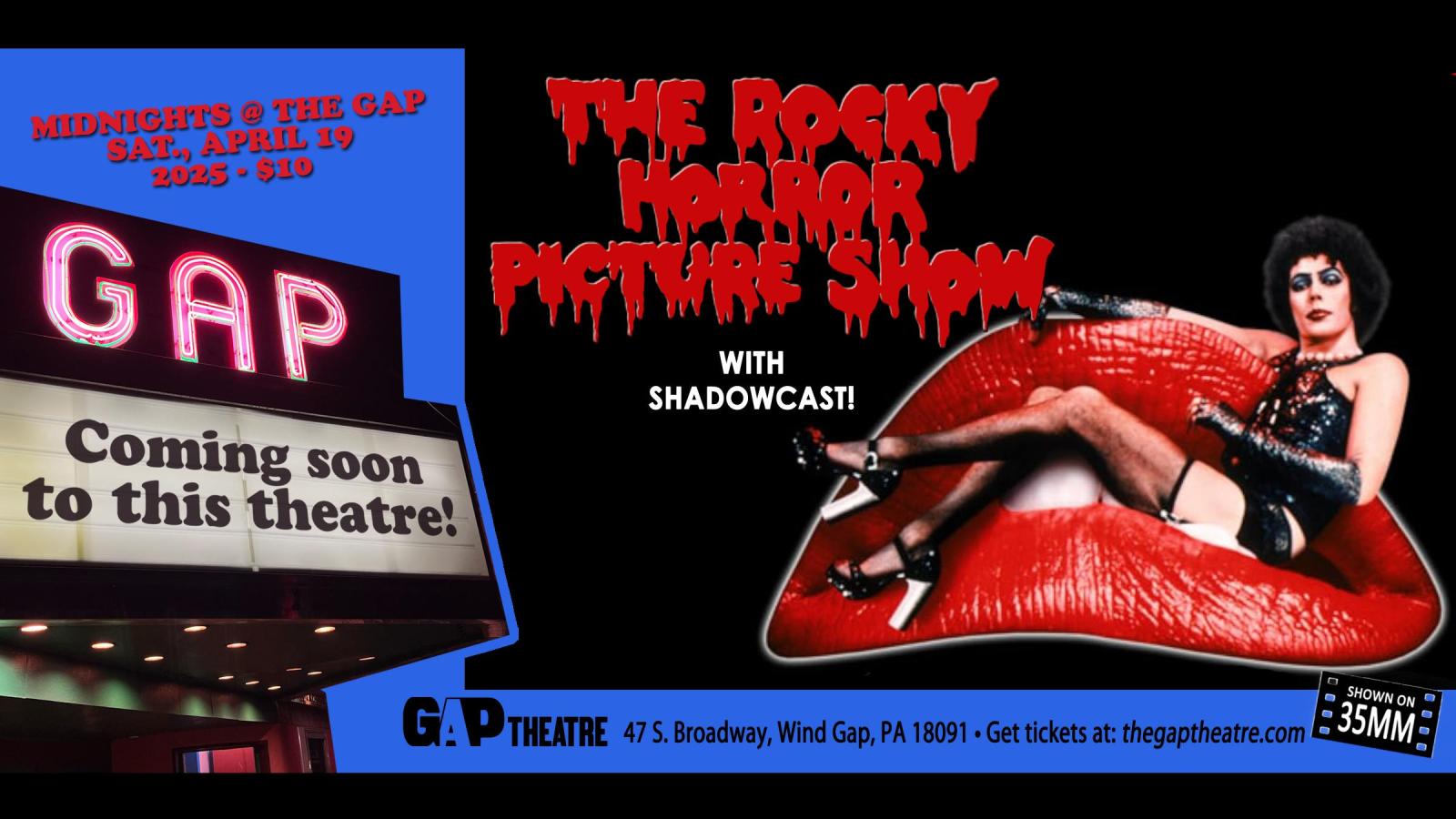 MIDNIGHTS @ THE GAP: THE ROCKY HORROR PICTURE SHOW (1975) w/ Shadowcast