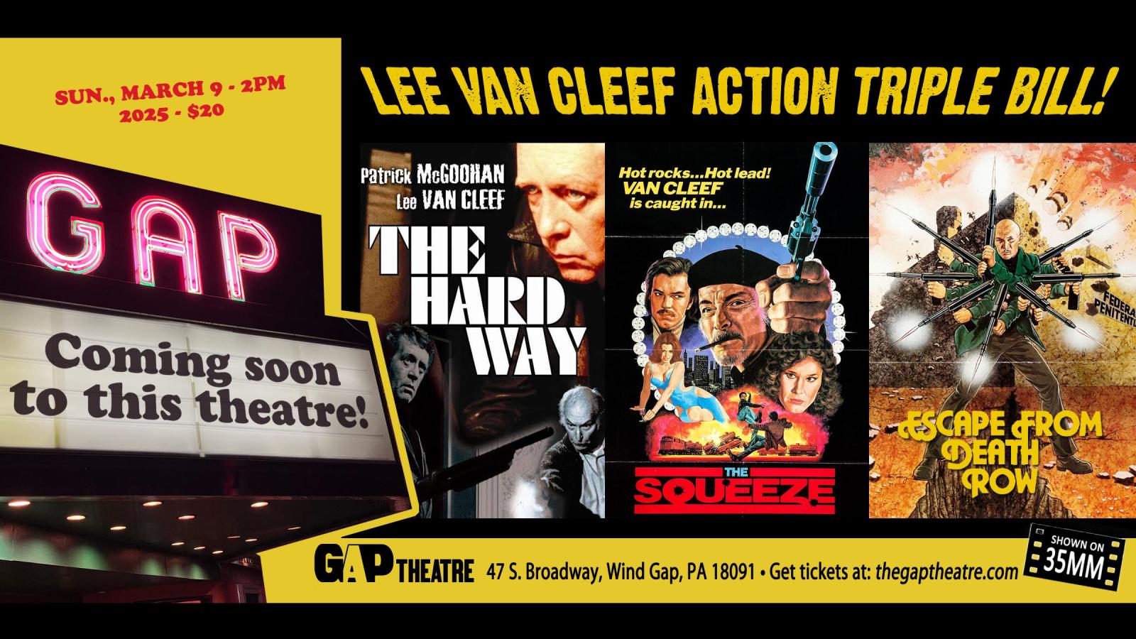 Lee Van Cleef Action Triple-Bill: THE HARD WAY (1979), THE SQUEEZE (1978) and ESCAPE FROM DEATH ROW (1973)