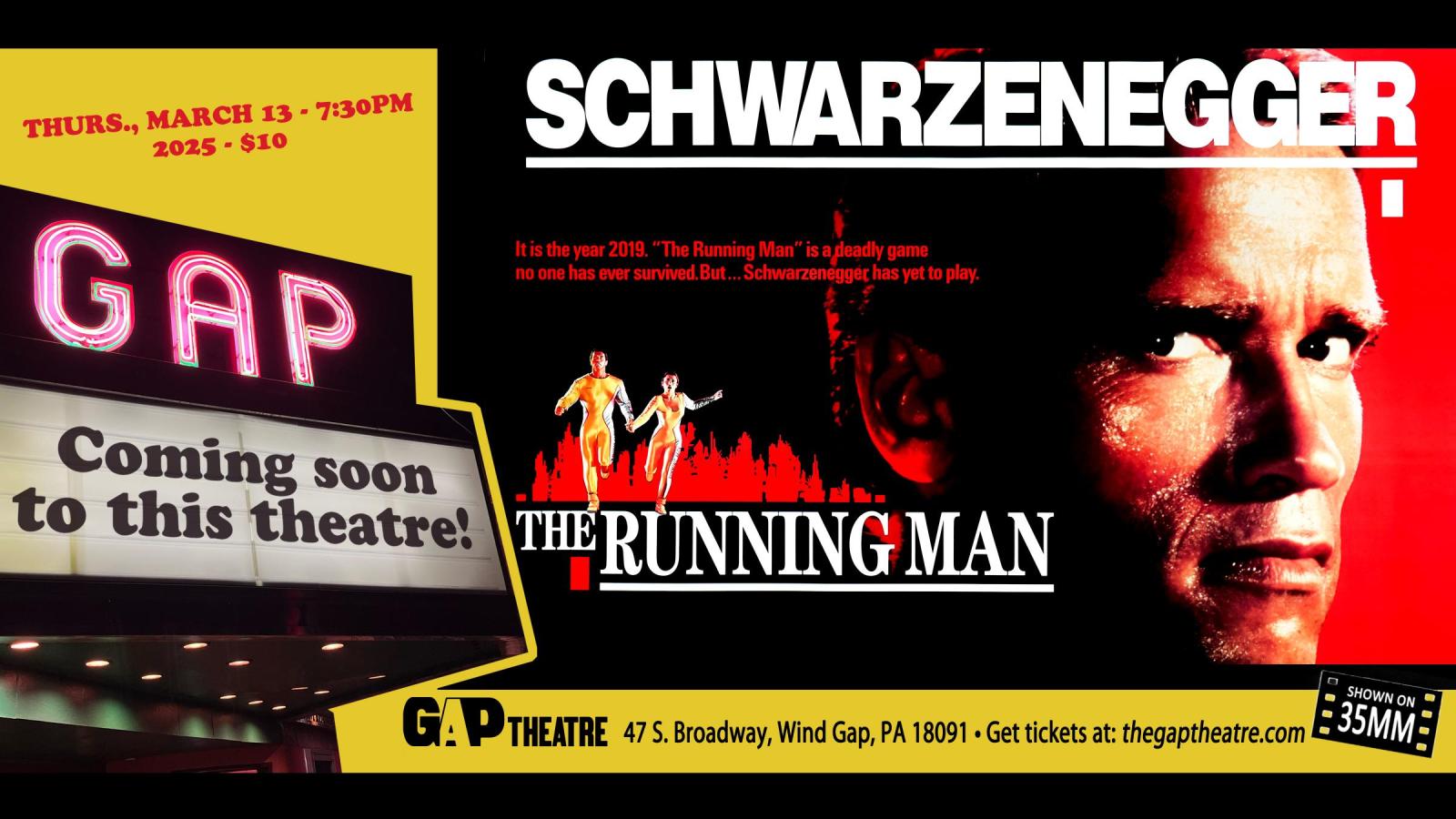 ARNOLD SCHWARZENEGGER in THE RUNNING MAN (1987) on 35mm
