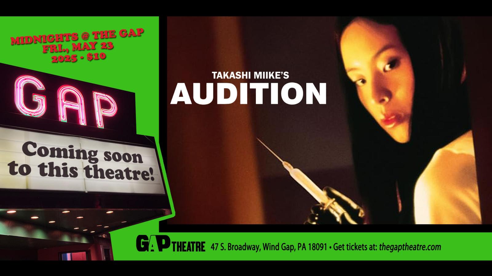 MIDNIGHTS @ THE GAP: TAKASHI MIIKE’S AUDITION (1999)