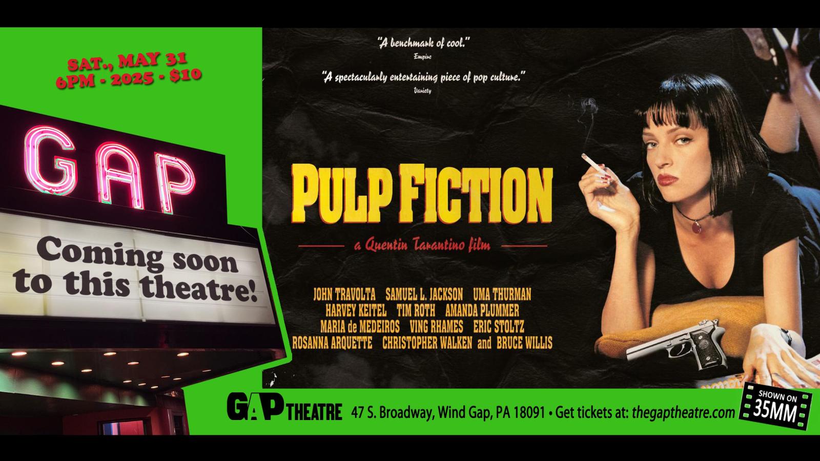 QUENTIN TARANTINO’S PULP FICTION (1994) on 35mm