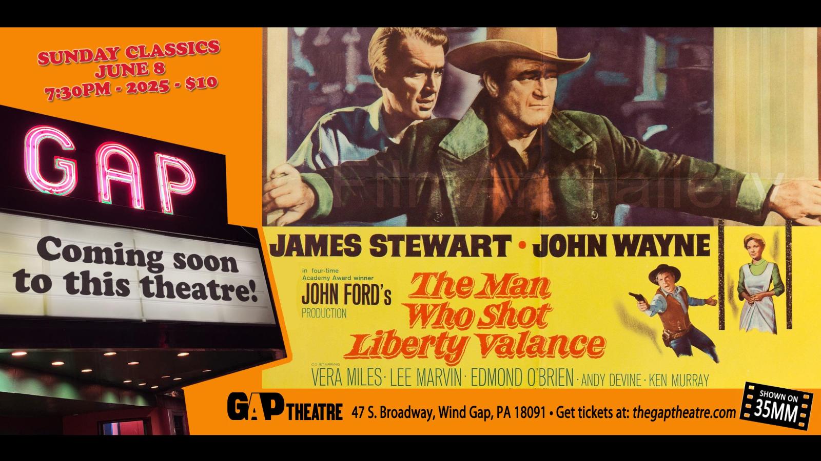SUNDAY CLASSICS: THE MAN WHO SHOT LIBERTY VALANCE (1962) on 35mm