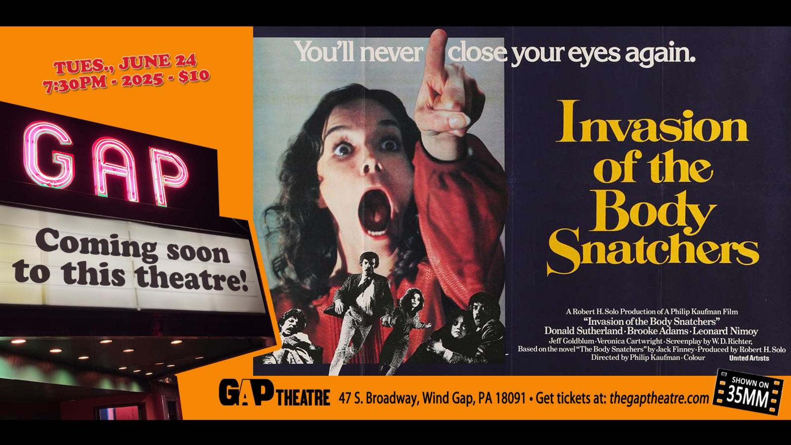 INVASION OF THE BODY SNATCHERS (1978) in 35mm