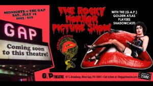 MIDNIGHTS @ THE GAP: THE ROCKY HORROR PICTURE SHOW (1975) in 35mm w/ Golden Atlas Players