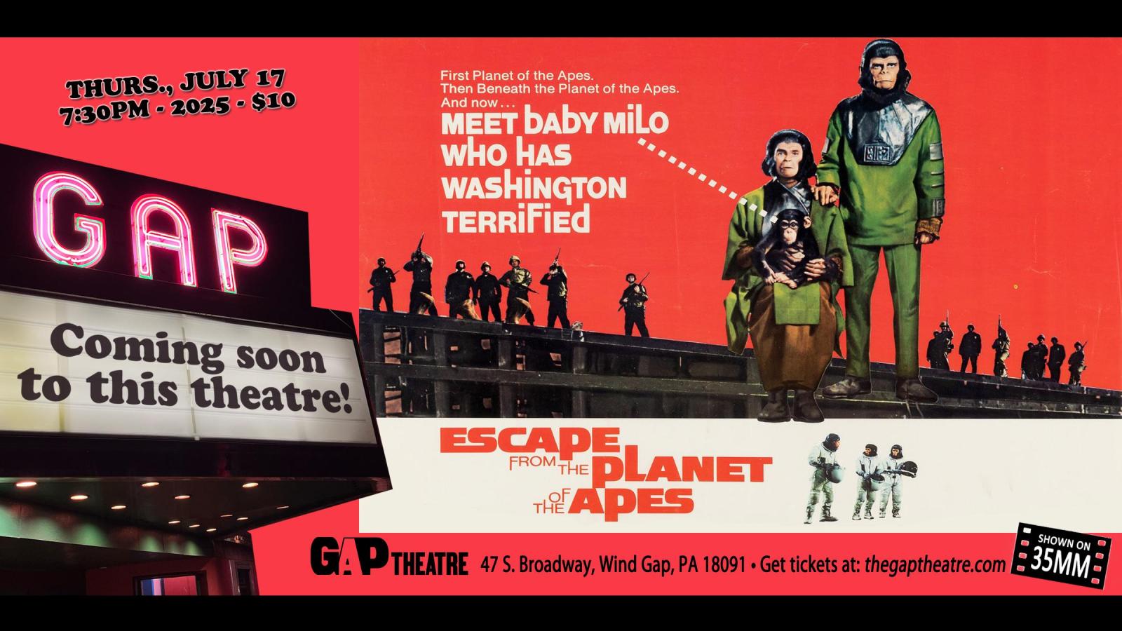 GO APE! - ESCAPE FROM THE PLANET OF THE APES (1971) on 35mm