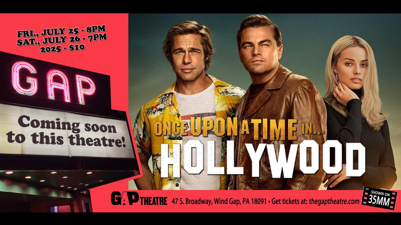QUENTIN TARANTINO’S ONCE UPON A TIME… IN HOLLYWOOD (2019) in 35mm