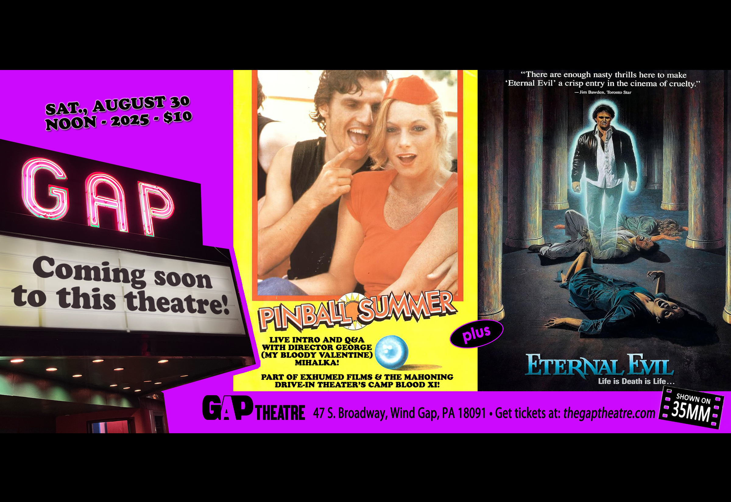 PINBALL SUMMER (1980) & ETERNAL EVIL (1985) in 35mm with director George Mihalka introduction and Q&A
