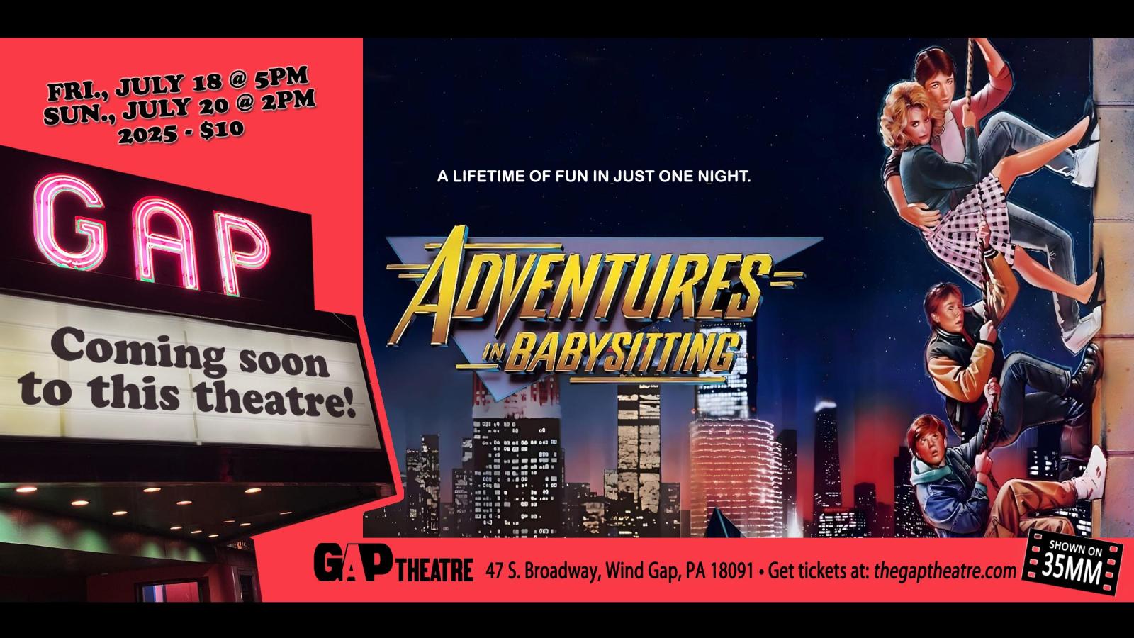 ADVENTURES IN BABYSITTING (1987) in 35mm