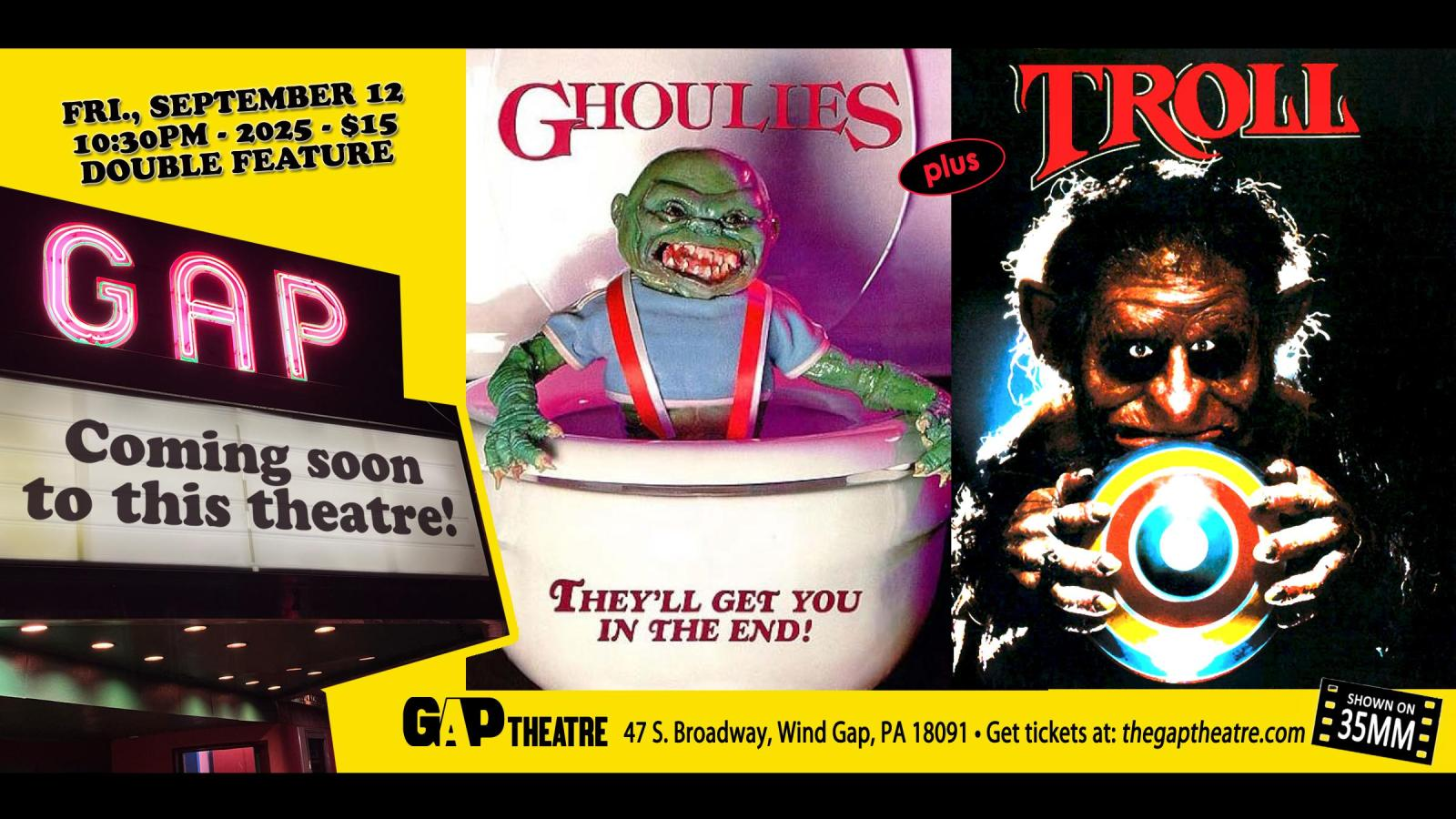 Empire Pictures Double-Bill: GHOULIES (1984) & TROLL (1986) in 35mm