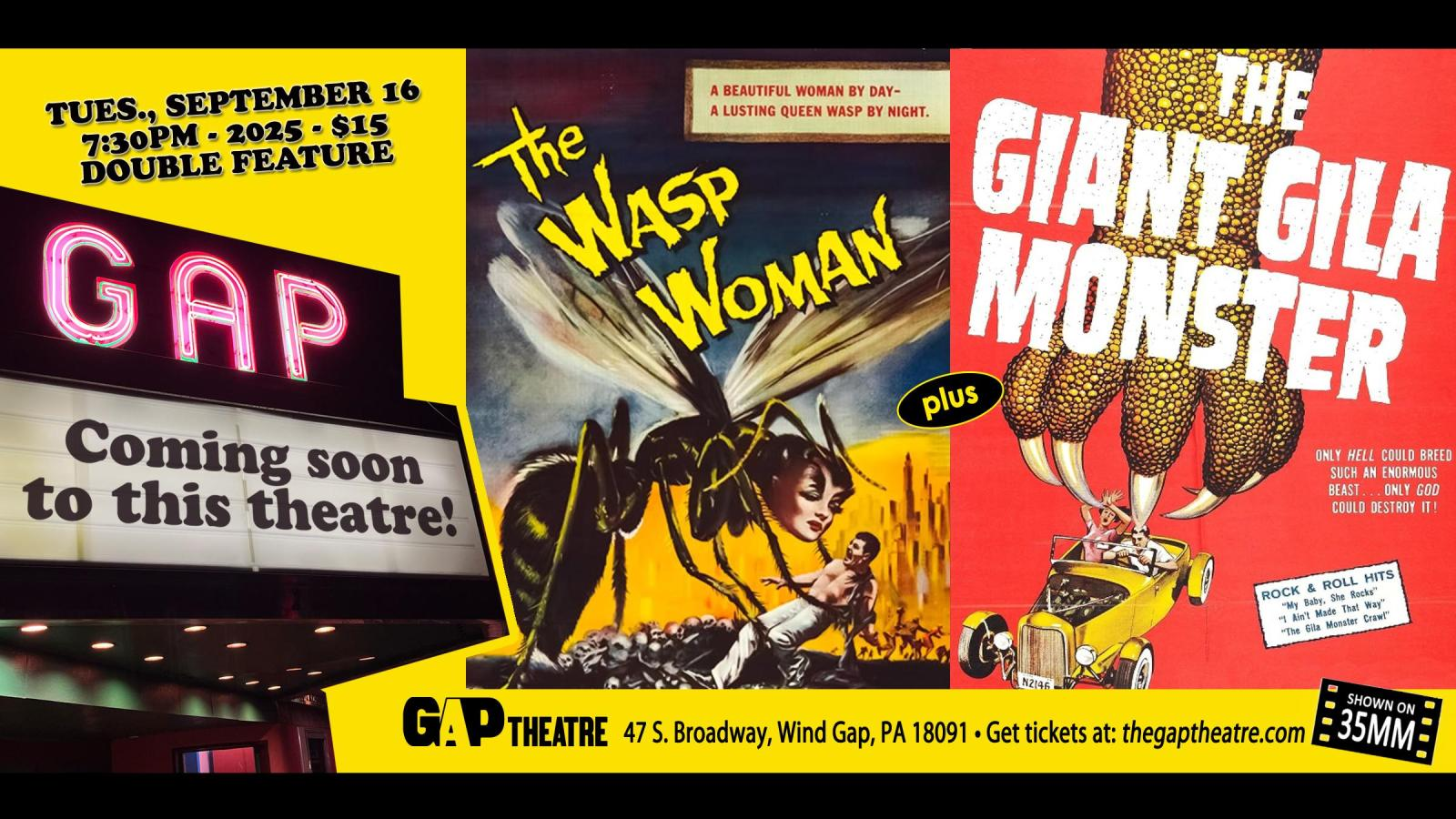 THE WASP WOMAN/THE GIANT GILA MONSTER Double Feature in 35mm