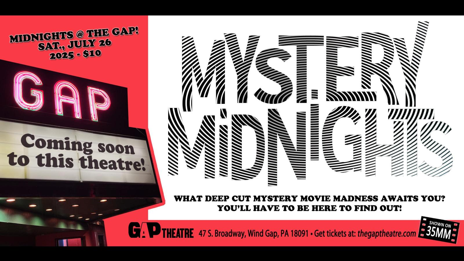 MYSTERY MIDNIGHT MOVIE on 35mm!