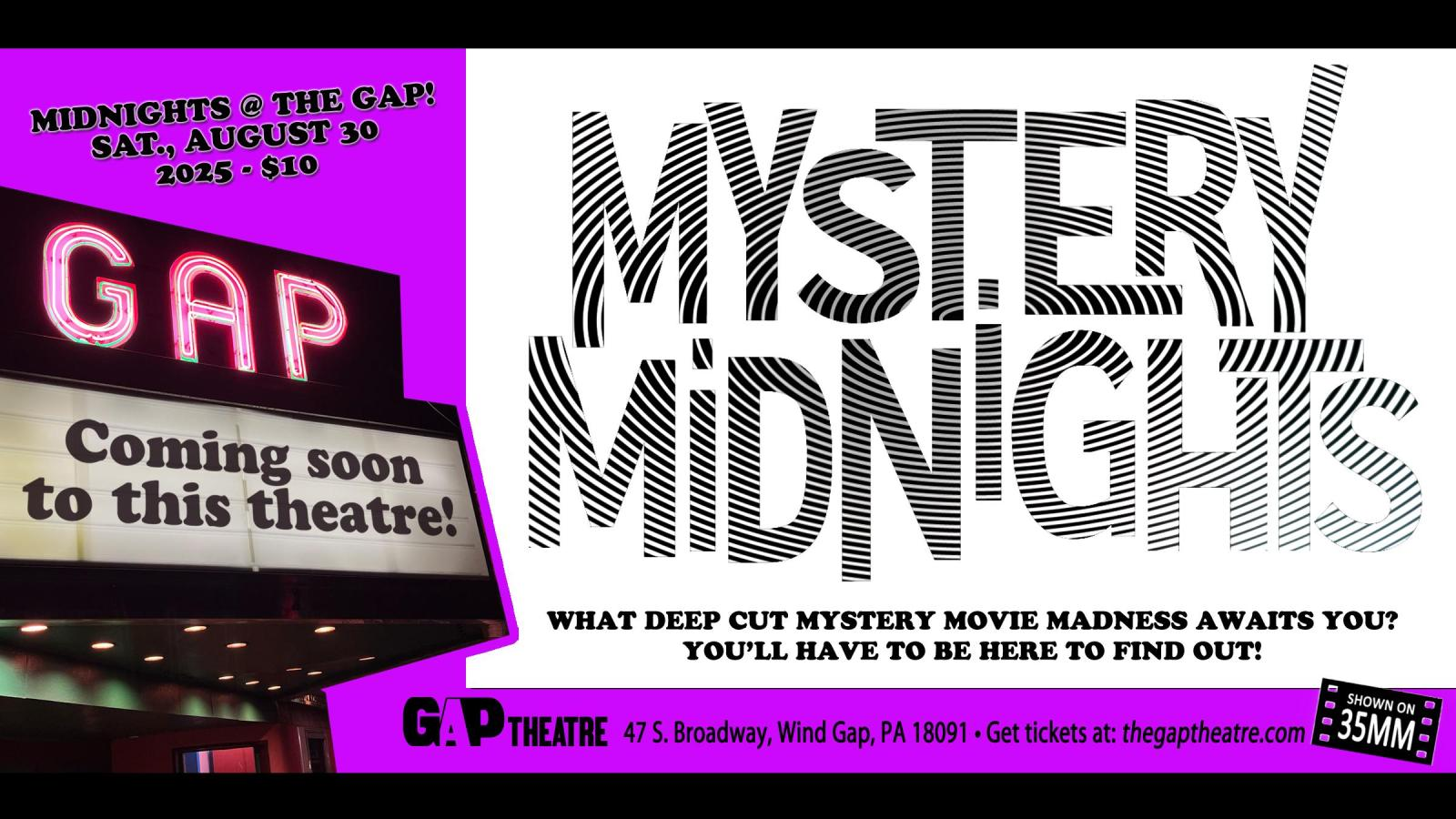 MYSTERY MIDNIGHT MOVIE on 35mm