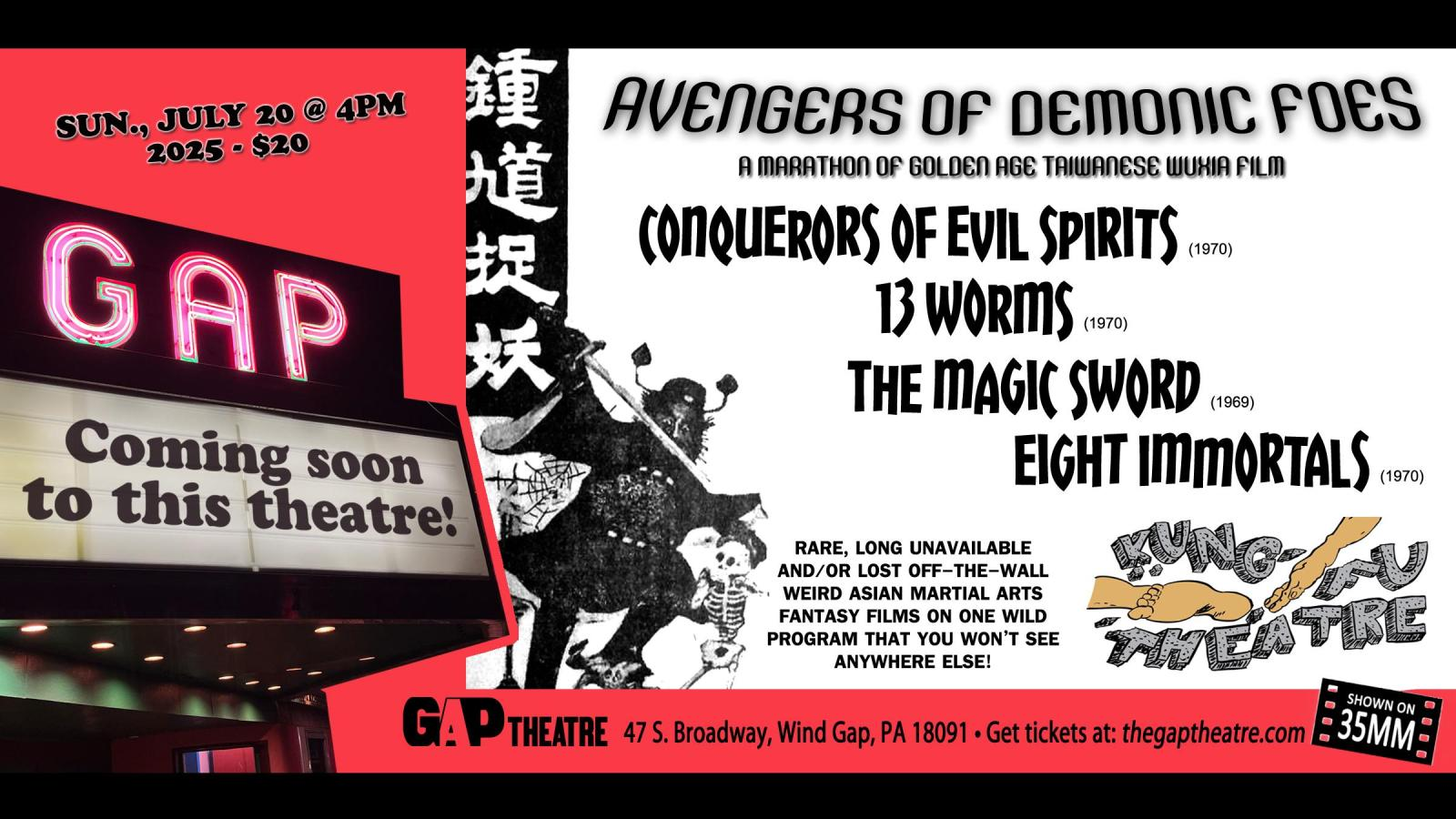 KUNG FU THEATRE: AVENGERS OF DEMONIC FOES Marathon
