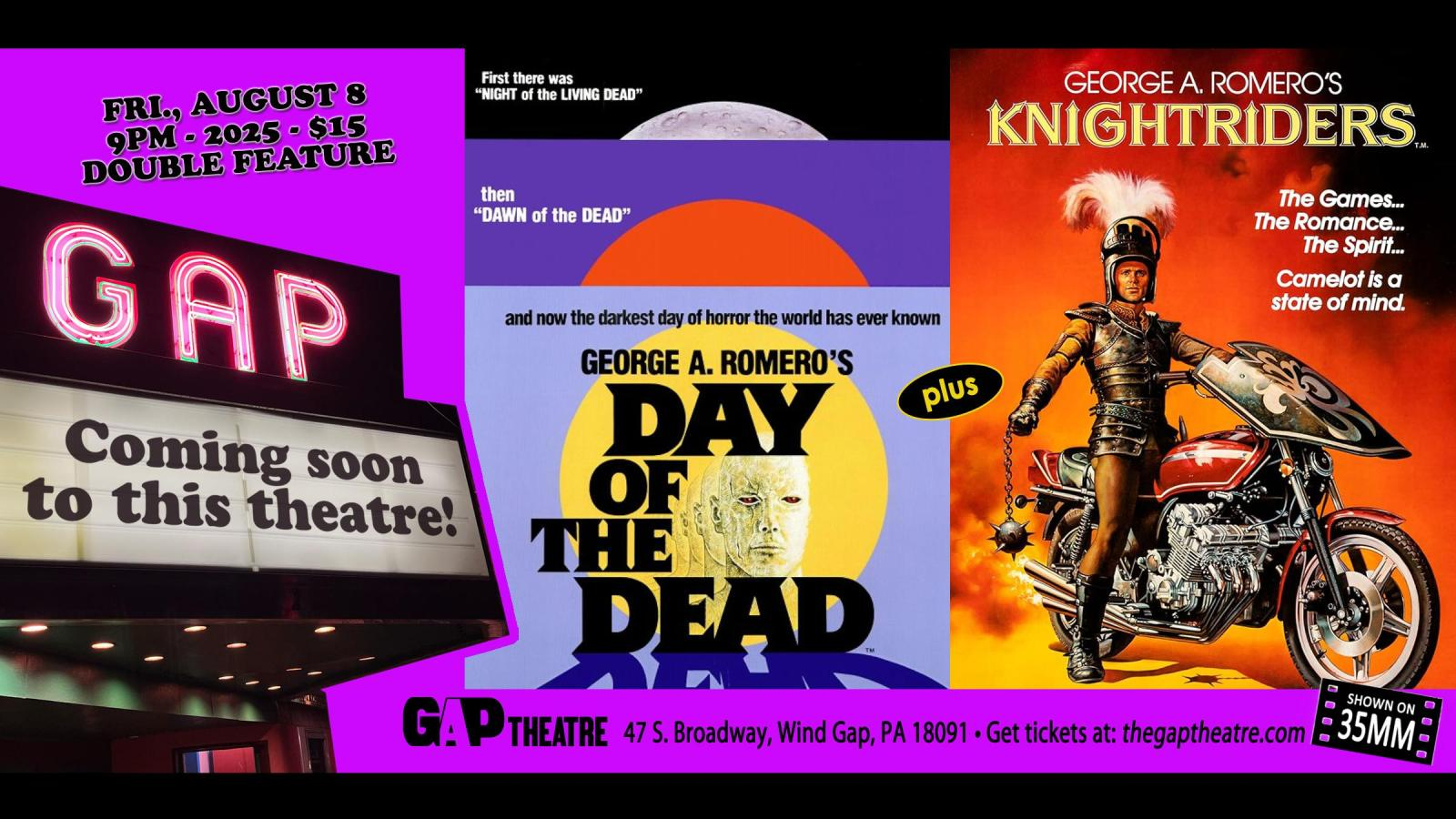 George A. Romero’s DAY OF THE DEAD (1985) & KNIGHTRIDERS (1981) Double-Bill
