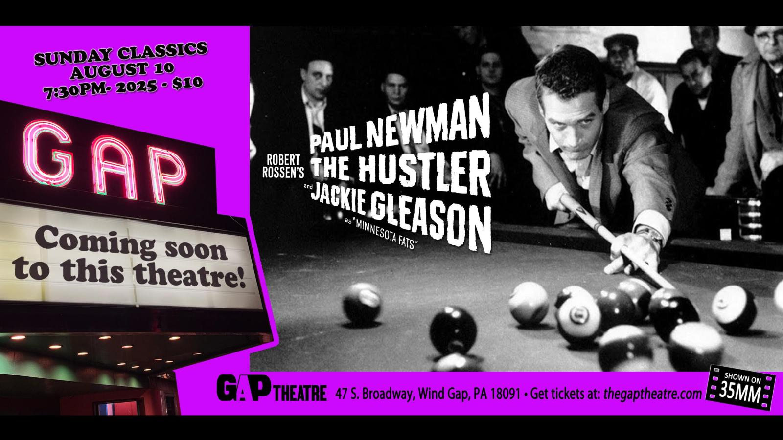 Sunday Classics: Paul Newman in THE HUSTLER in 35mm