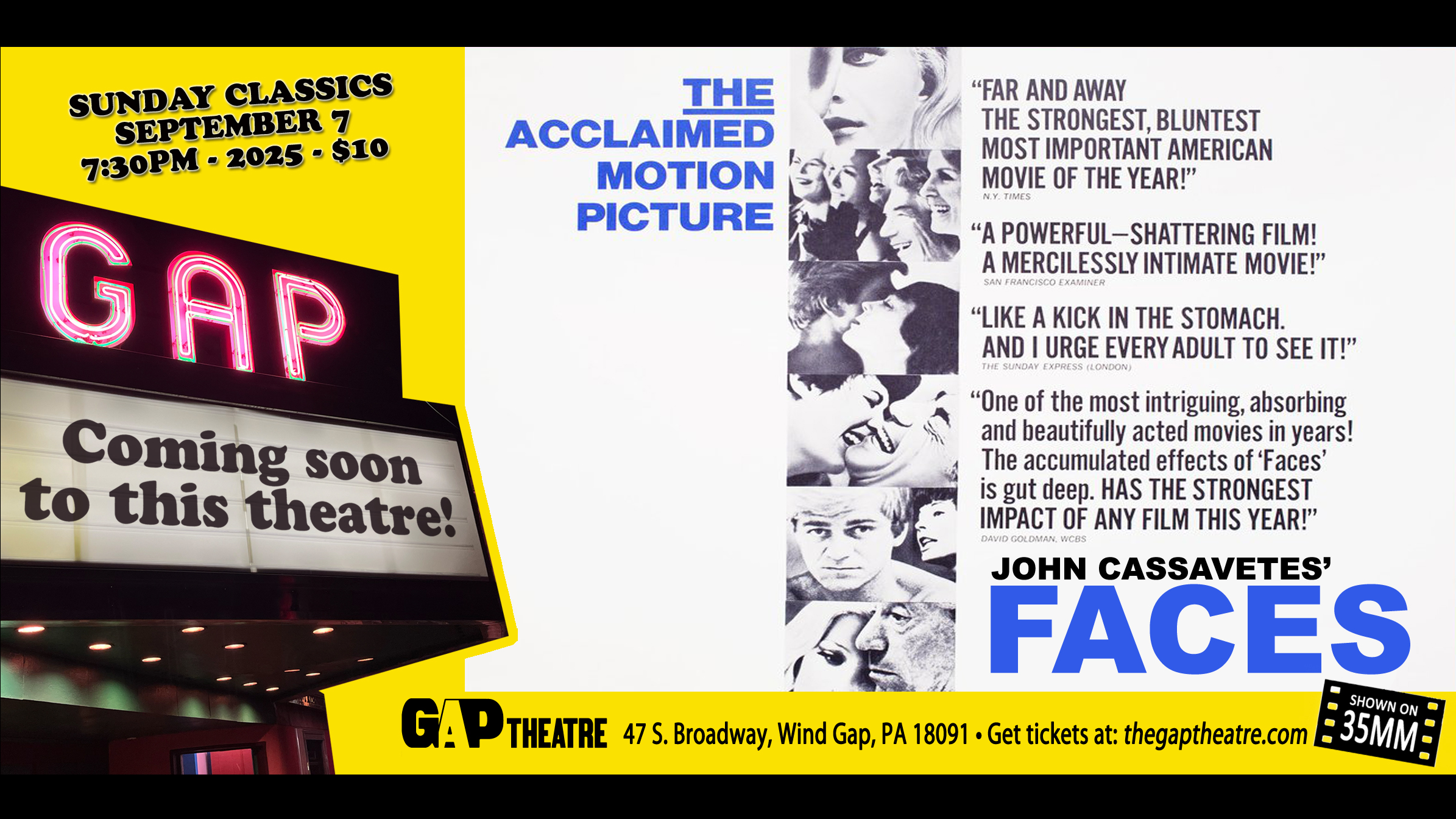 John Cassavetes FACES (1968) in 35mm