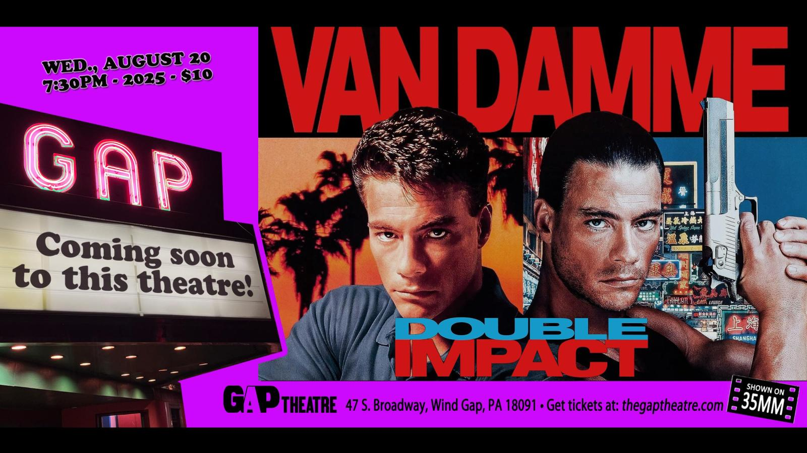Jean Claude Van Damme DOUBLE IMPACT (1991) on 35mm