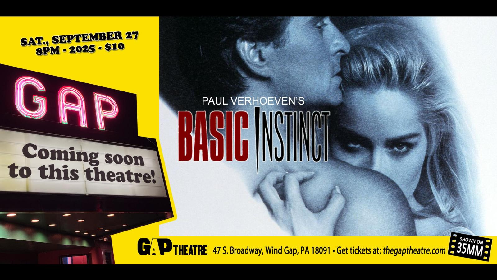 Paul Verhoeven’s BASIC INSTINCT (1992) on 35mm