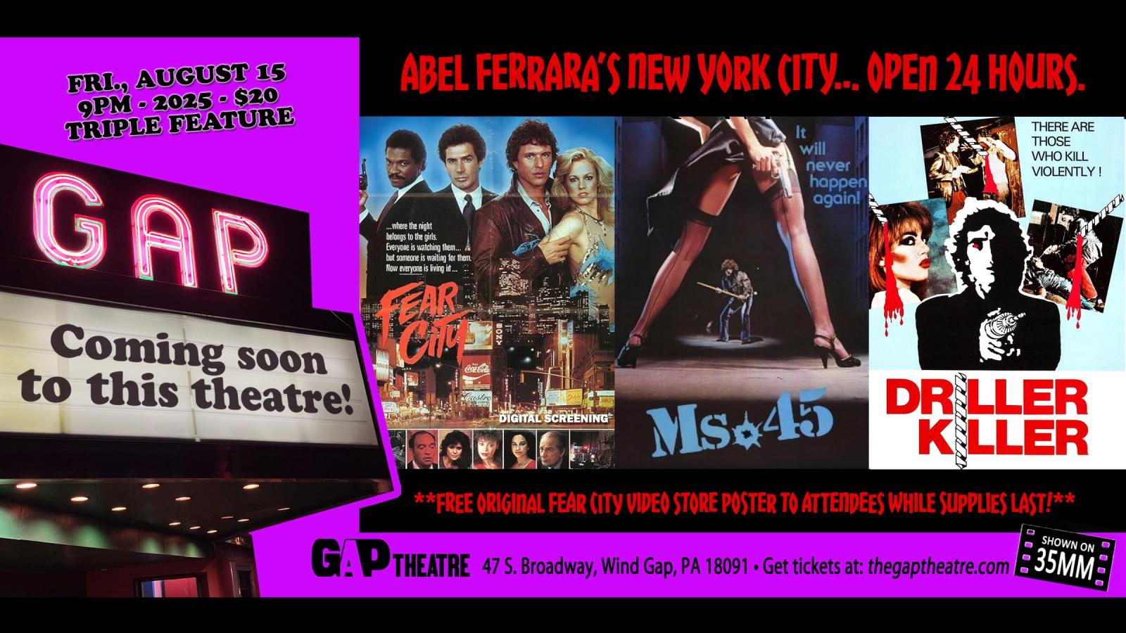 Abel Ferrara Triple Feature: FEAR CITY (1984), MS. 45 (1981) & DRILLER KILLER (1979)