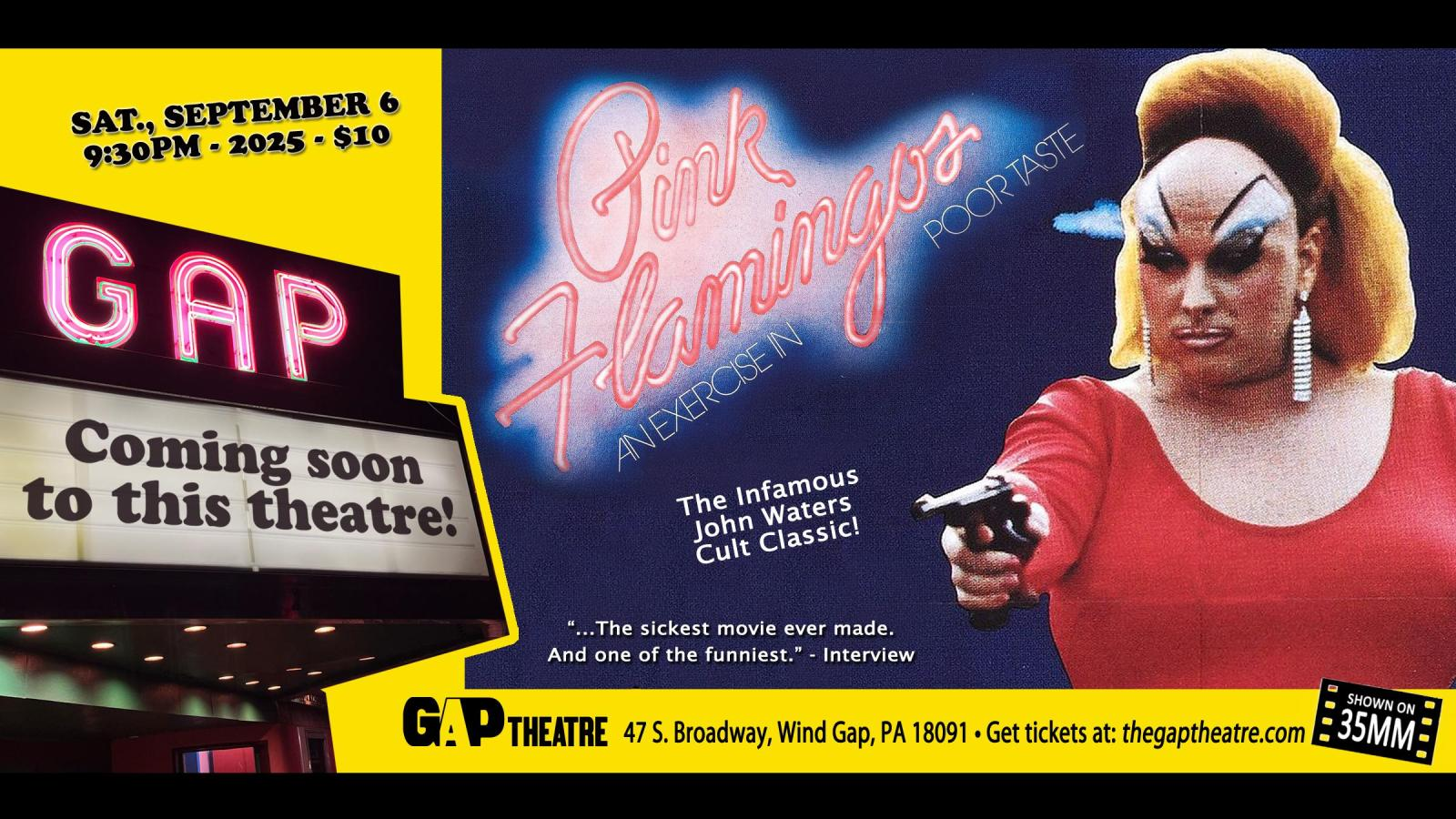 John Waters’ PINK FLAMINGOS (1972) in 35mm
