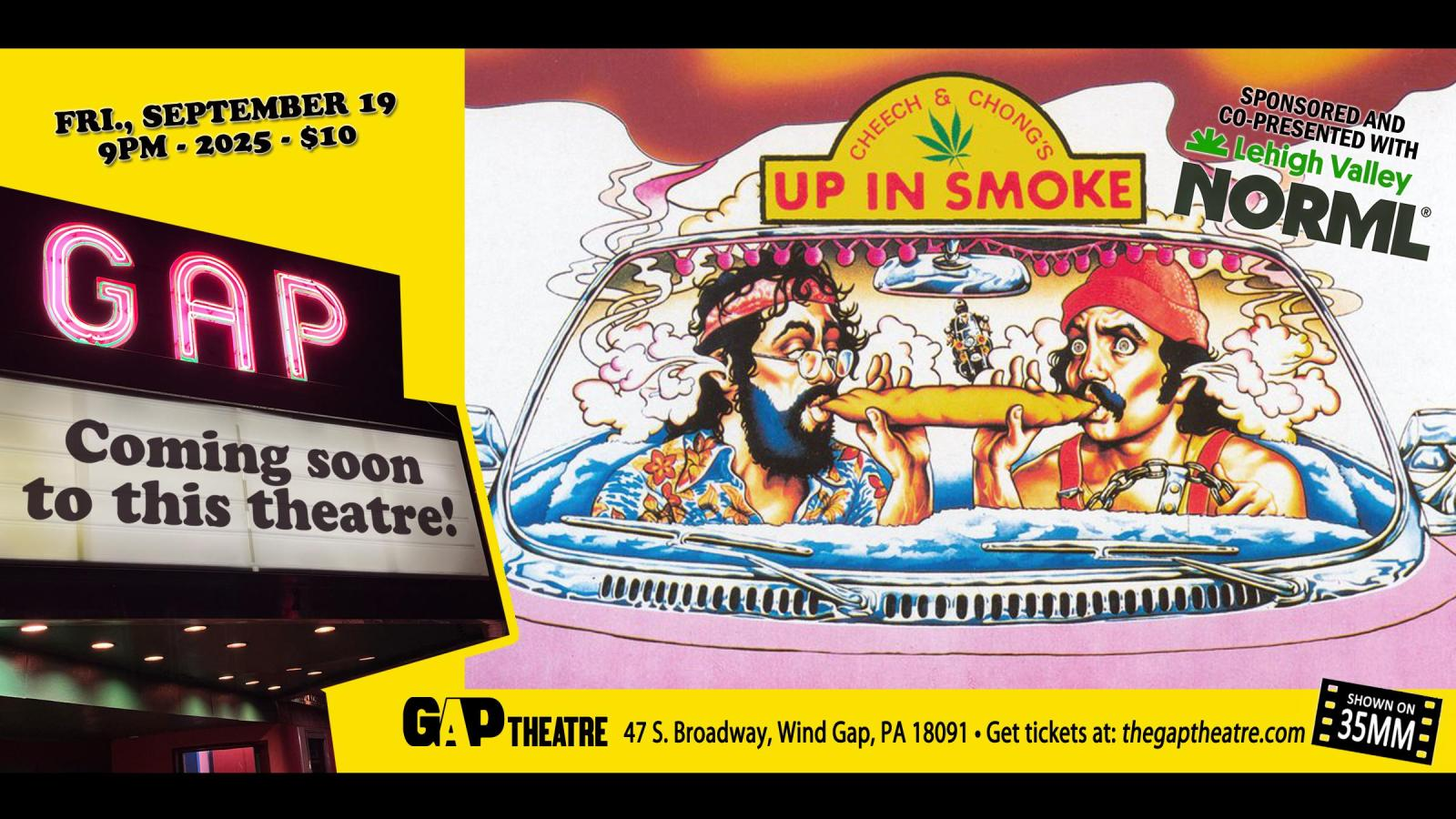 Lehigh Valley NORML presents UP IN SMOKE (1978) in 35mm