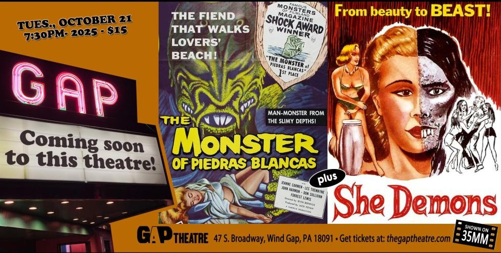THE MONSTER OF PIEDRAS BLANCAS (1959) & SHE DEMONS (1958) in 35mm