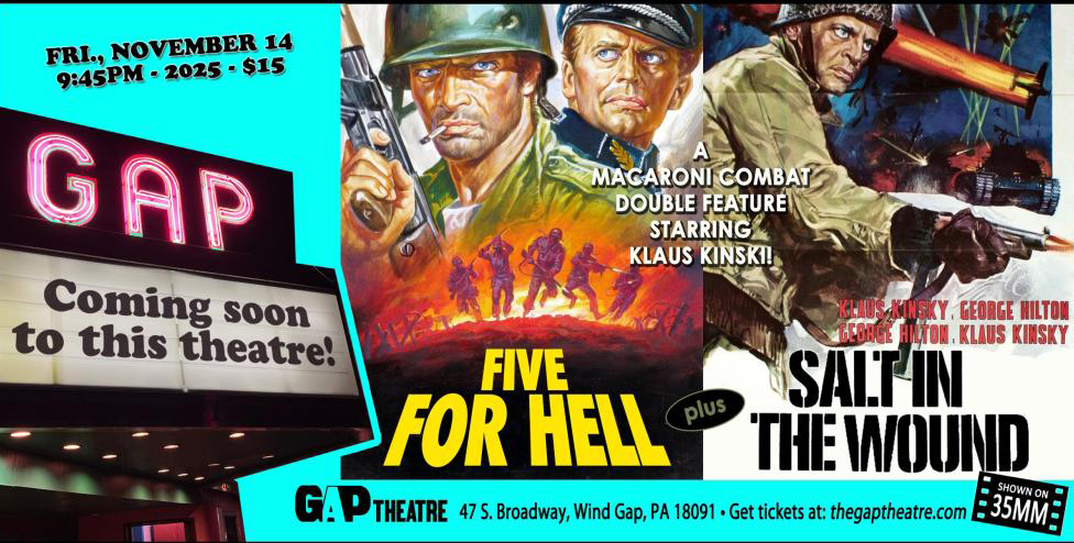 Macaroni Combat Double-Bill: FIVE FOR HELL (1969) & SALT IN THE WOUND (1969) in 35mm