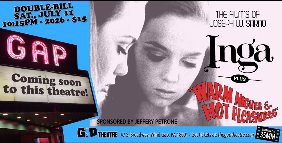 Joseph W. Sarno Double Feature: INGA (1968) & WARM NIGHTS AND HOT PLEASURE (1964) in 35mm