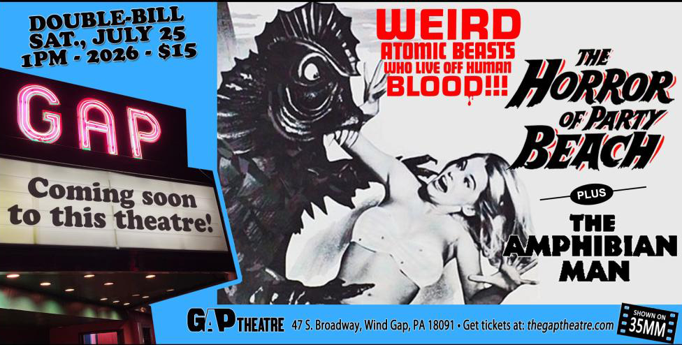 THE HORROR OF PARTY BEACH (1964)/THE AMPHIBIAN MAN (1961) Double-bill in 35mm