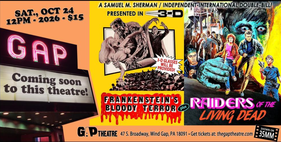 FRANKENSTEIN’S BLOODY TERROR (1968) in 3-D & RAIDERS OF THE LIVING DEAD (1986) Double-Bill in 35mm