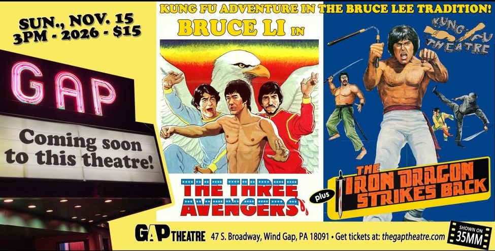 KUNG FU THEATRE: THREE AVENGERS (1979) and THE IRON DRAGON STRIKES BACK (1979) in 35mm